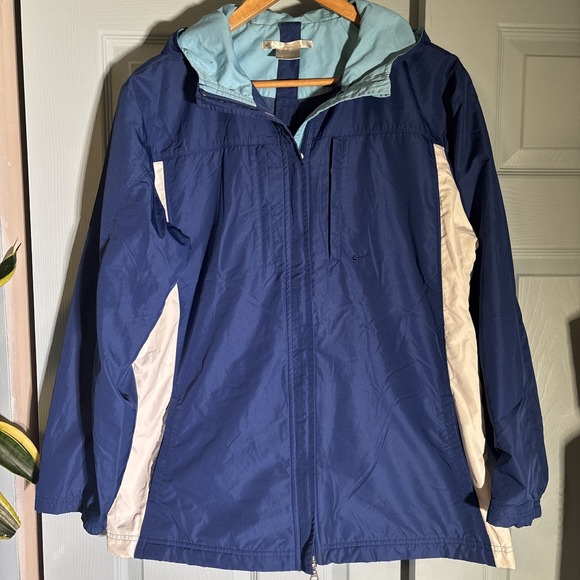 Nike Jackets & Blazers - Nike Wind Runner Jacket Ladies Sz XL. Hooded. Blue,‎ White, Teal